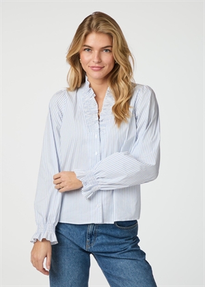 Brielle stripe skjorte White/Blue Neo Noir 